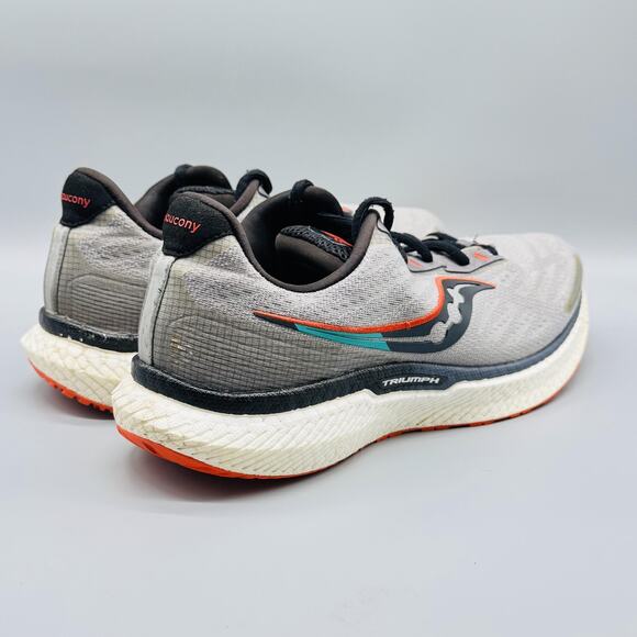 Saucony Shoes Mens 11 Gray Black Orange Triumph 18 Athletic Running Sneakers - Picture 9 of 12